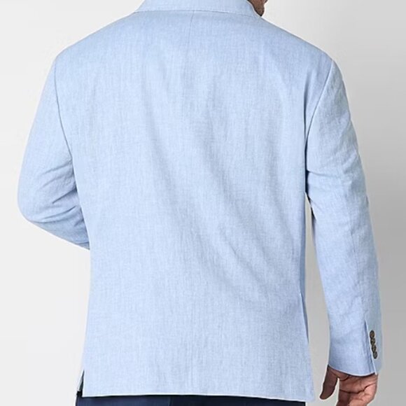 Stafford Linen Cotton Mens Classic Fit Linen Sport Coat - Picture 2 of 7